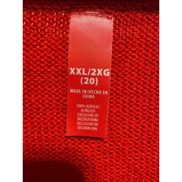 Ugly Christmas Sweater Vest Red Snowman Gold Pearls Plus Size 2X (20) - Picture 4 of 10